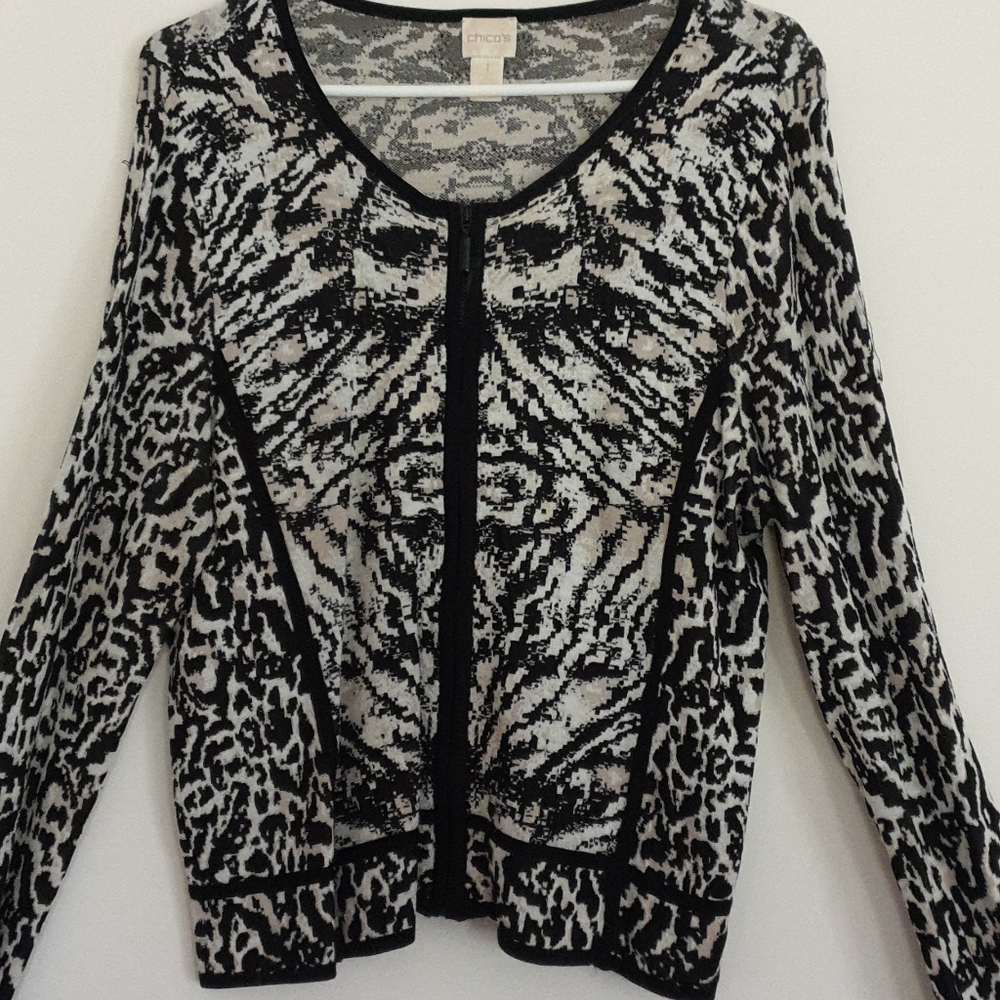 Chico's Black and White Sweater